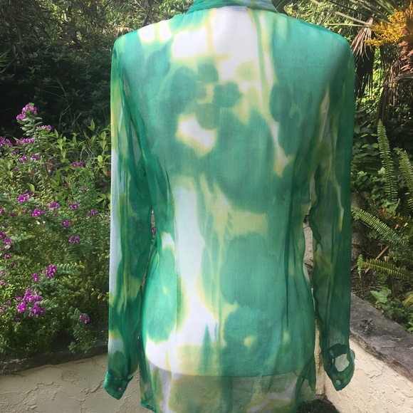 Beautiful 💯 rayon crepe chiffon tunic - Picture 3 of 6